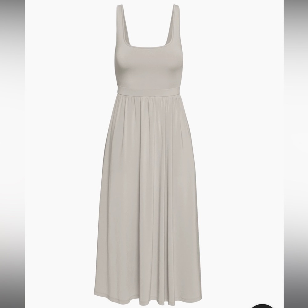 Aritzia Sleeveless Midi Dress in Light Taupe